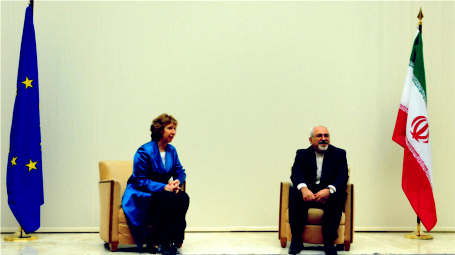 E.U. F.M. Ashton and Iranian F.M. Zarif, Geneva, October 2012. Photo: EEAS